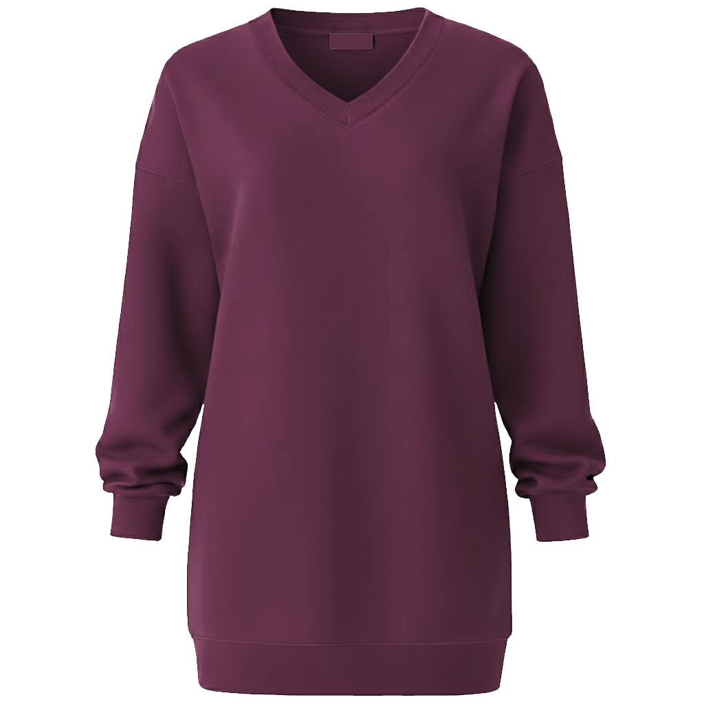 Long V-Neck Sweatshirt