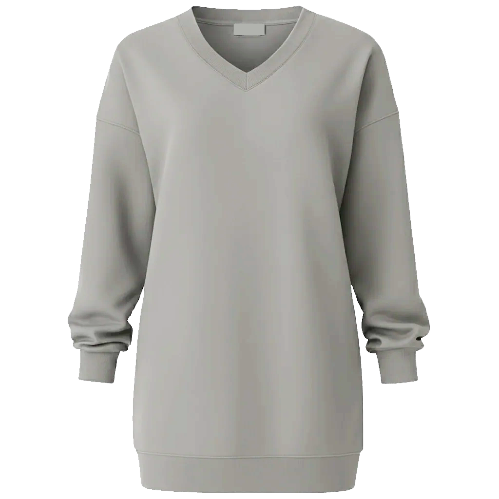 Long V-Neck Sweatshirt