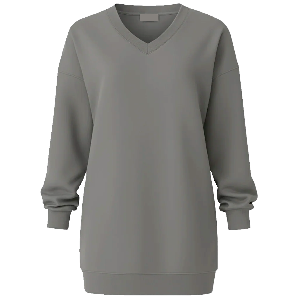 Long V-Neck Sweatshirt