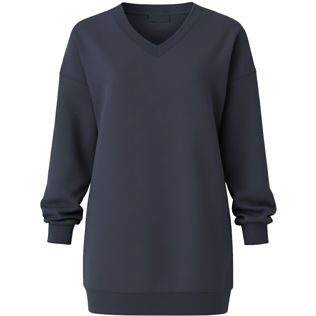 Long V-Neck Sweatshirt