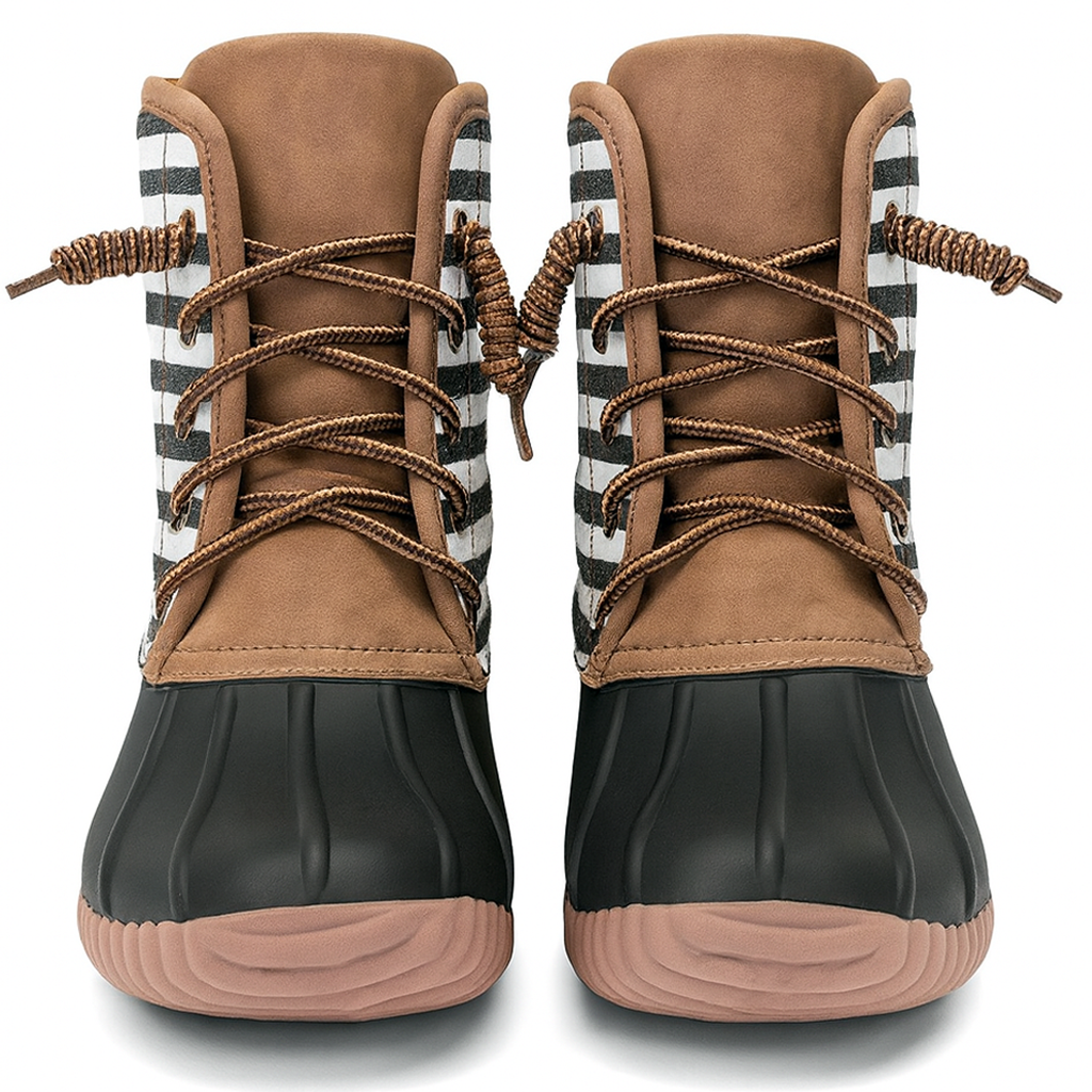 Stripe Ankle Duck Boots