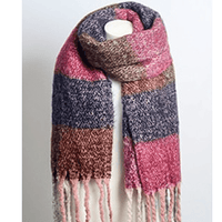 Color Block Tassel Scarf