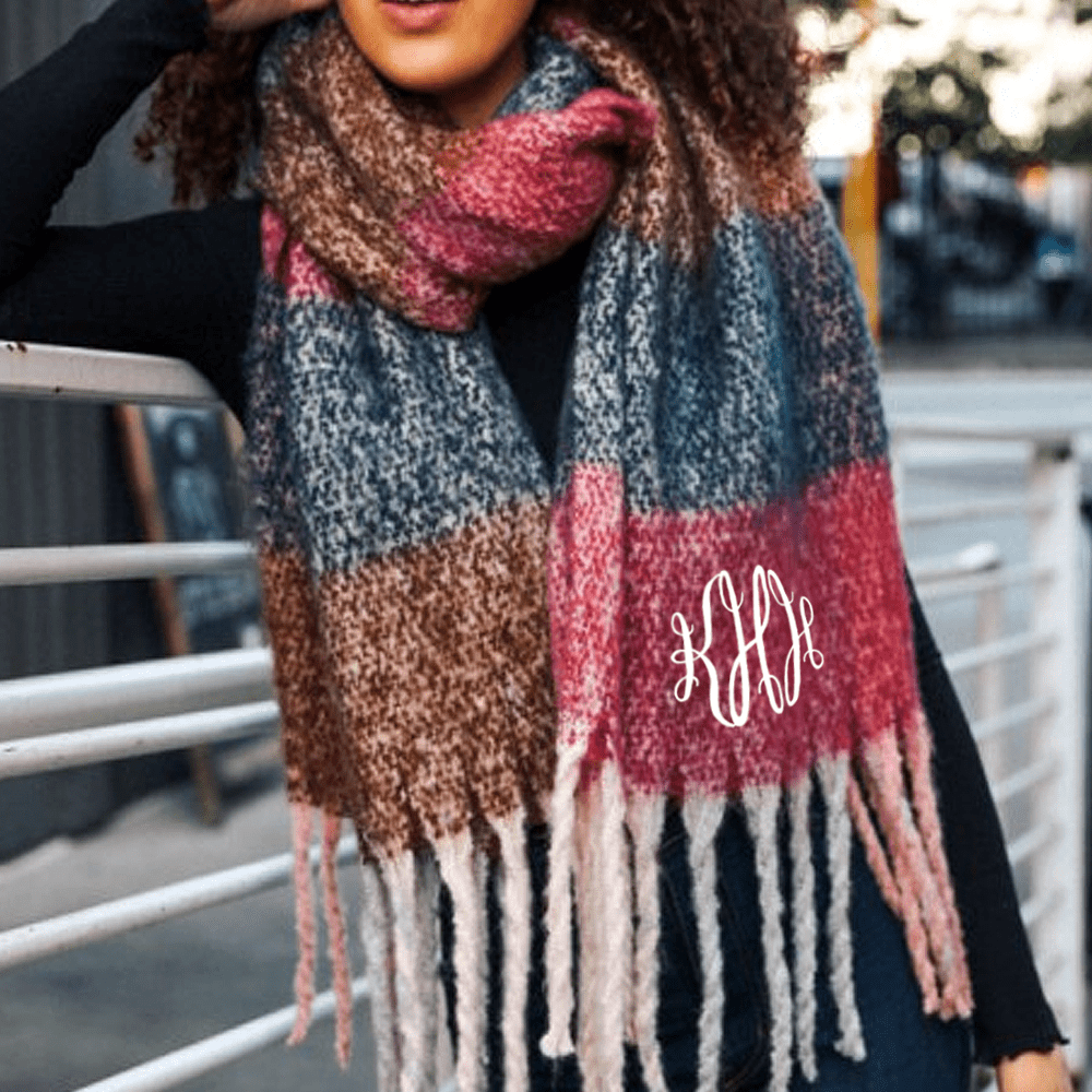 Color Block Tassel Scarf