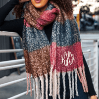Color Block Tassel Scarf