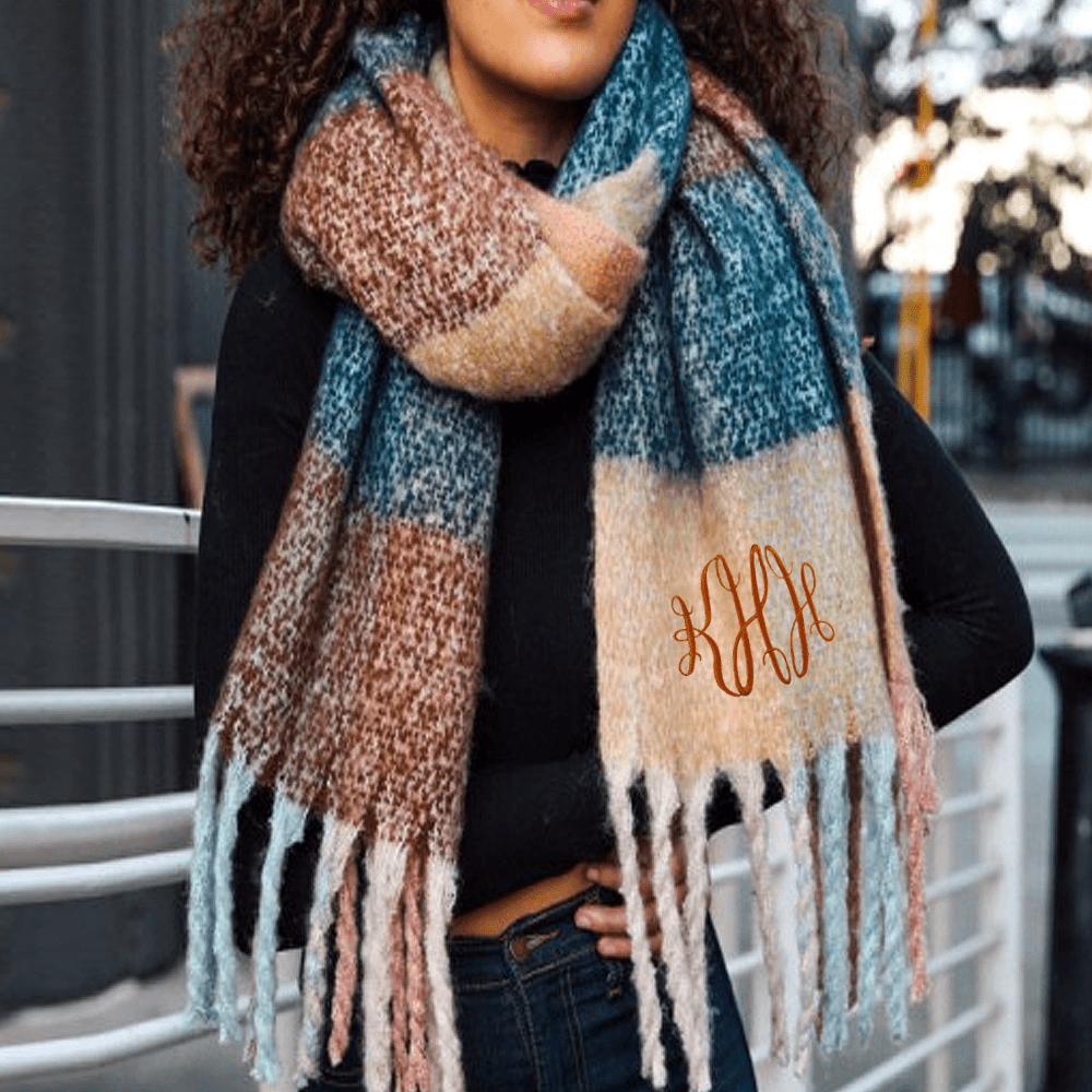 Color Block Tassel Scarf