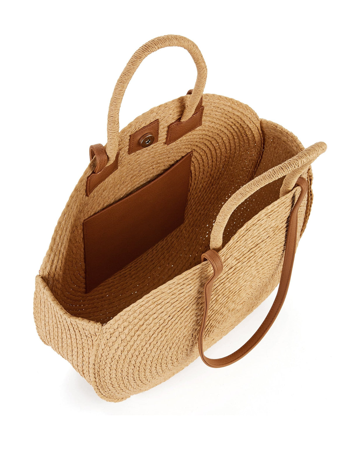 Tan Straw Circle Tote