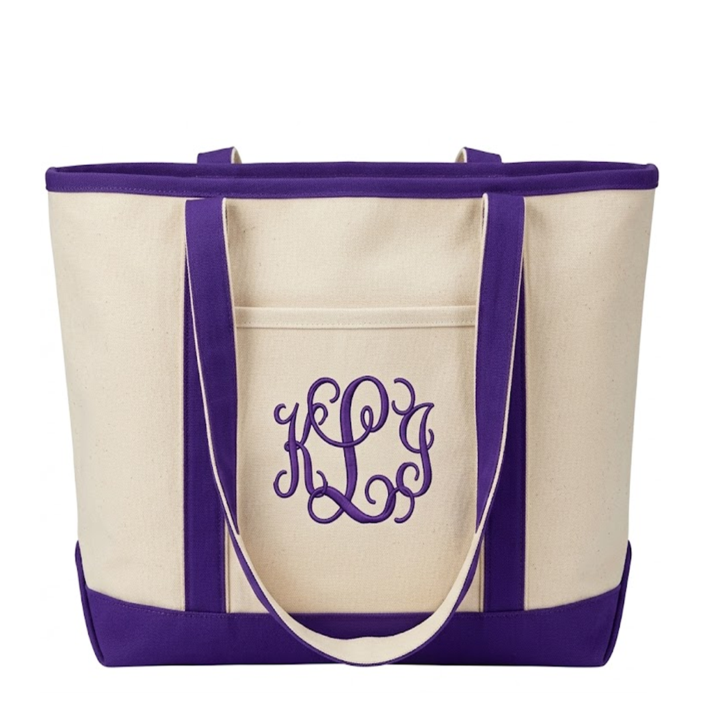 Large Canvas Boater Tote