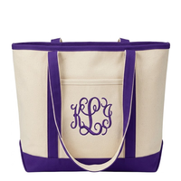 Large Canvas Boater Tote