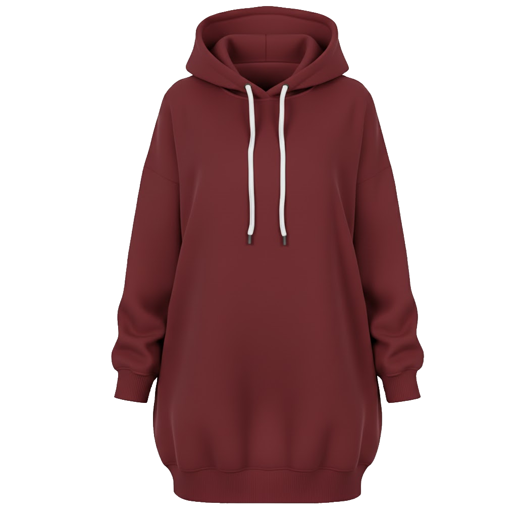 Extra Long Hoodie Sweatshirt