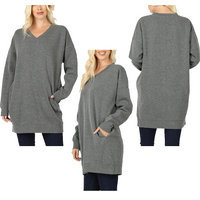 Long V-Neck Sweatshirt