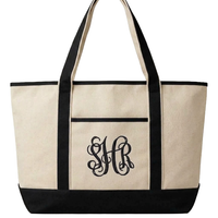 Large Harbor Canvas Boater Tote