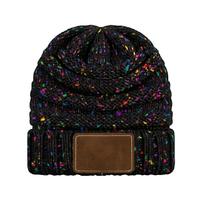 Messy Bun Confetti Ponytail Beanie Hat