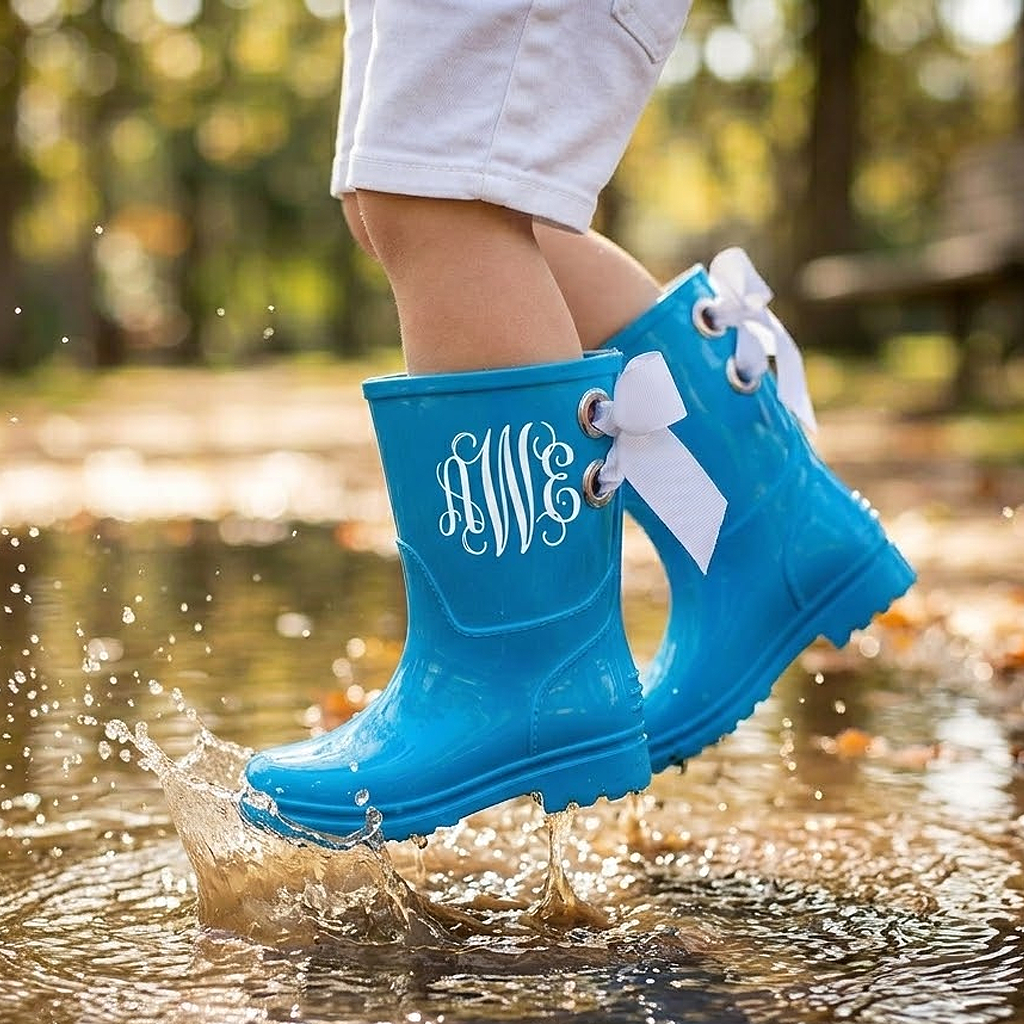 Children's Rubber Rain Boots w/Ribbon