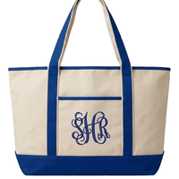 Large Harbor Canvas Boater Tote