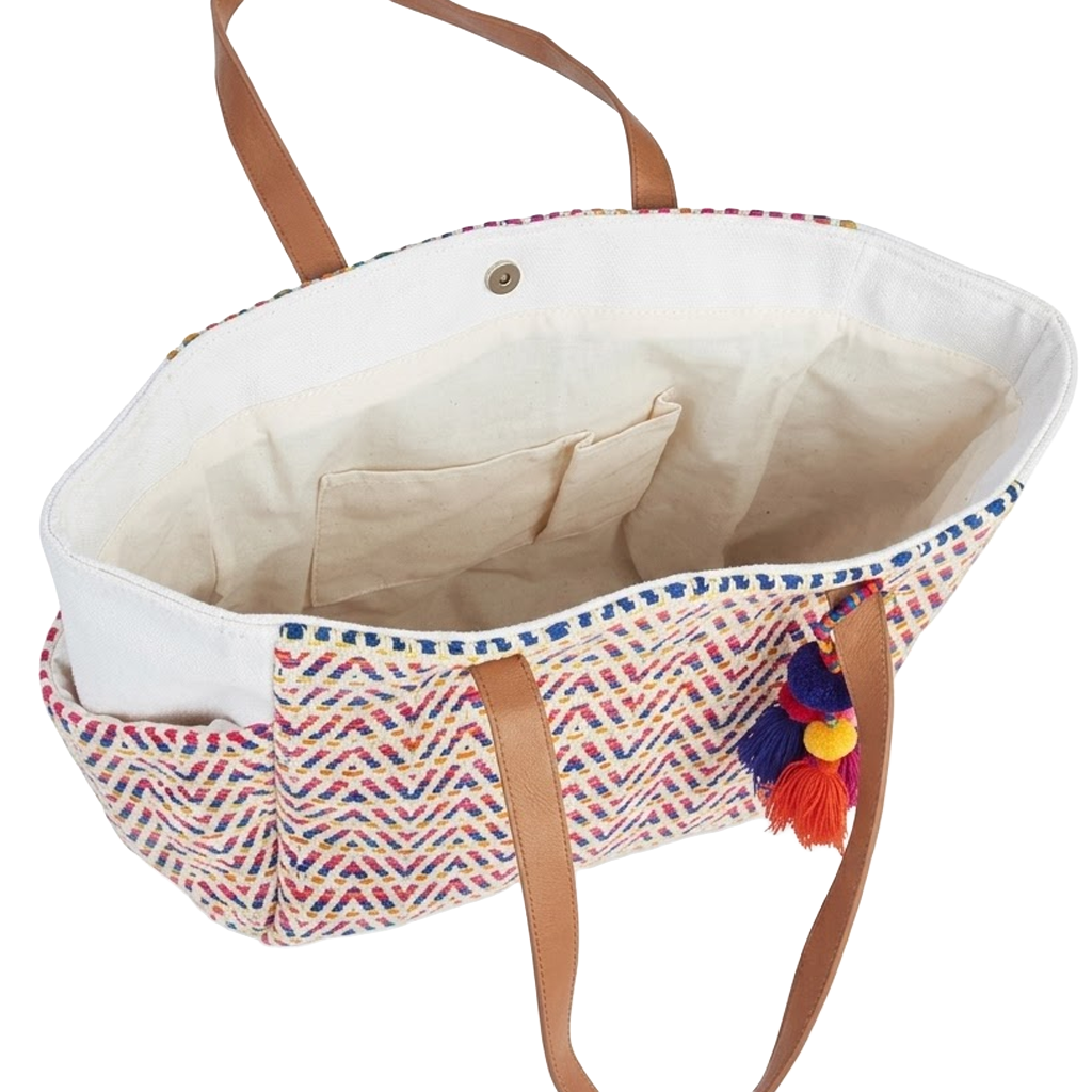 Tasseled Canvas Beach Tote