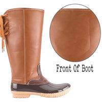 Chic Lace Up Tall Duck Boots