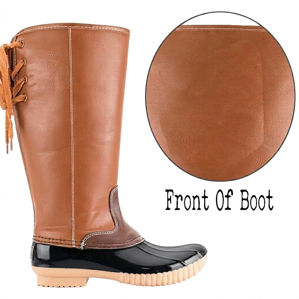 Chic Lace Up Tall Duck Boots