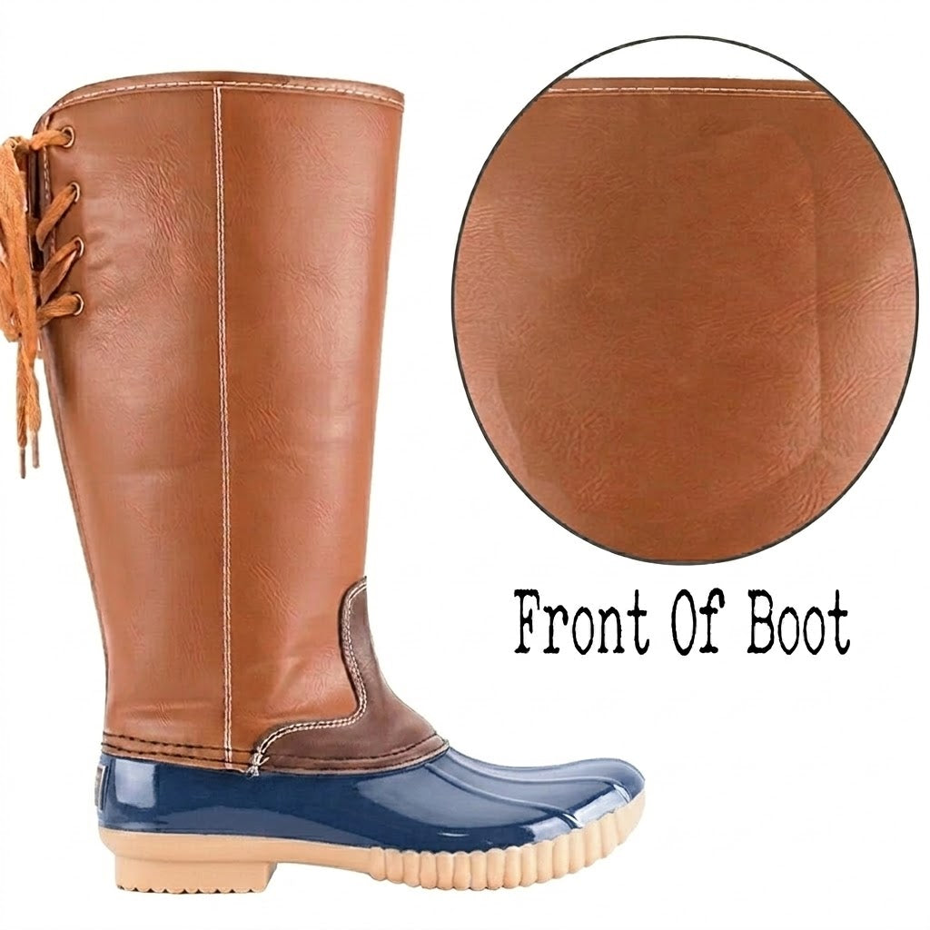 Chic Lace Up Tall Duck Boots