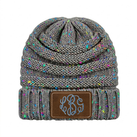 Messy Bun Confetti Ponytail Beanie Hat