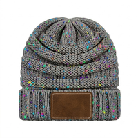 Messy Bun Confetti Ponytail Beanie Hat