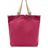 Raw-Edge Canvas Tote Bag
