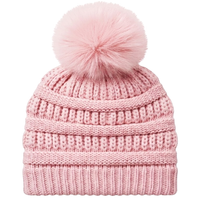 Knit Beanie Hat w/Pom Pom Ball