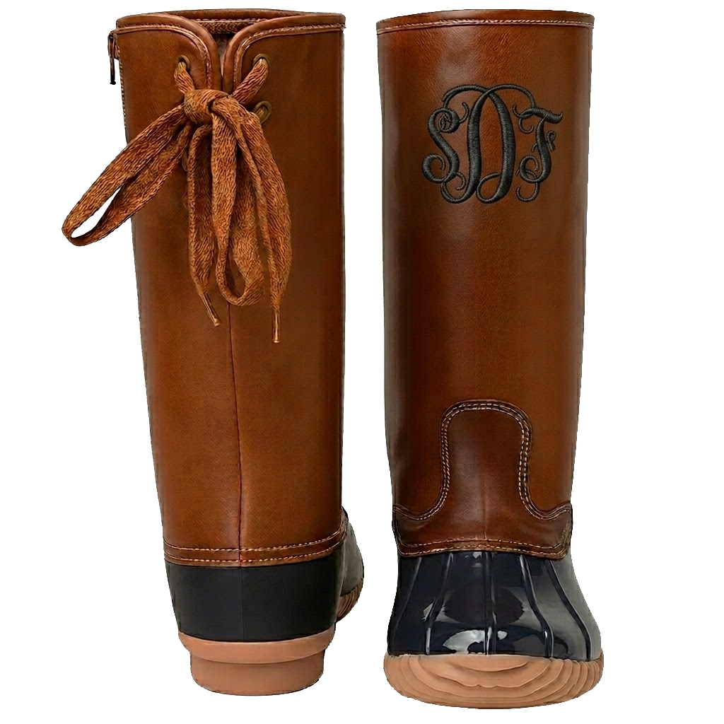 Chic Lace Up Tall Duck Boots