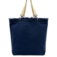 Raw-Edge Canvas Tote Bag