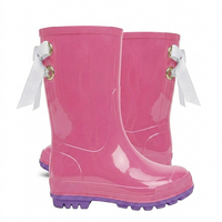 Two-Tone Kid's PINK Rain Boots