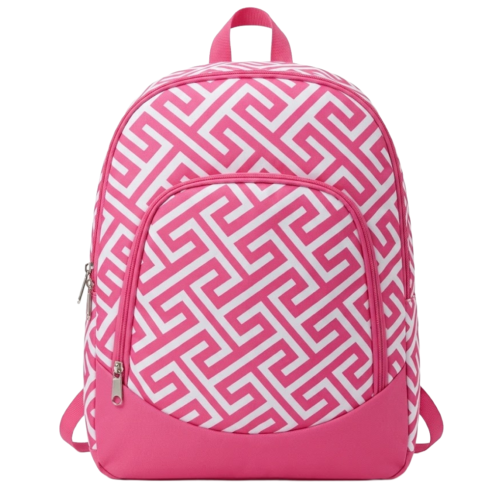 PINK Greek Key Kids Backpack