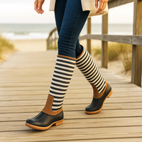 Stripe Duck Boots