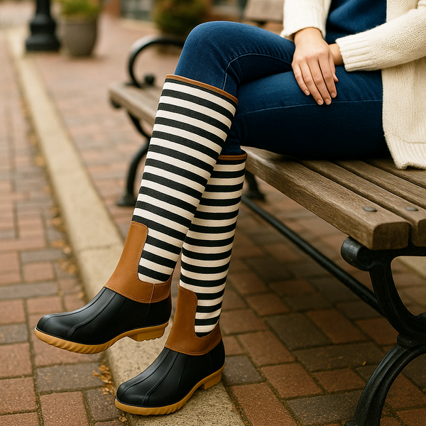 Stripe Duck Boots