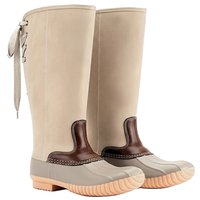 Chic Suede Tall Lace Up Duck Boots