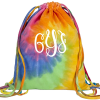 Tie Dye Drawstring Backpack Tote Bag