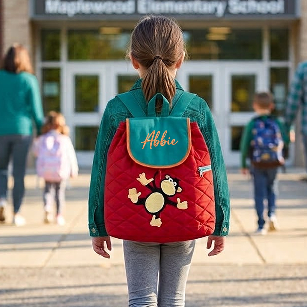 Quilted Child Backpack - MONKEY