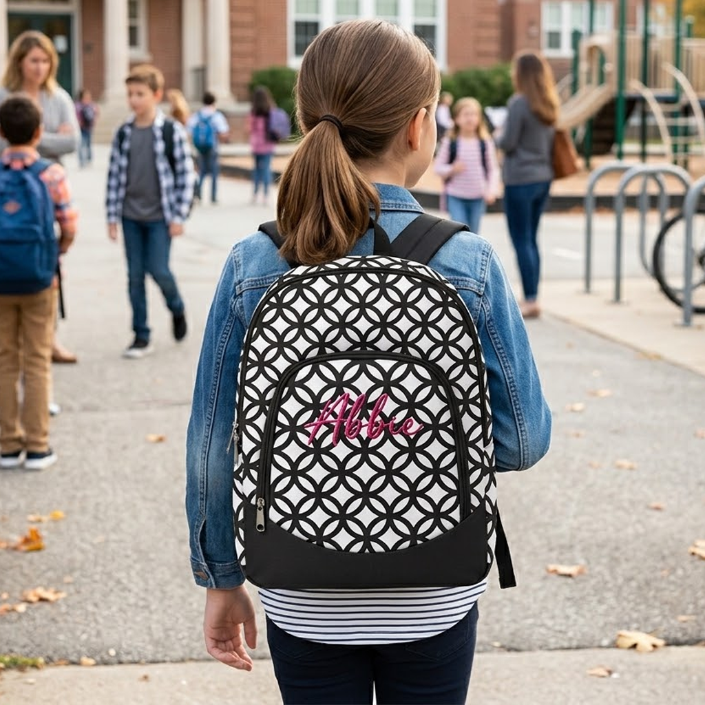 BLACK Interlocking Circle Kids Backpack