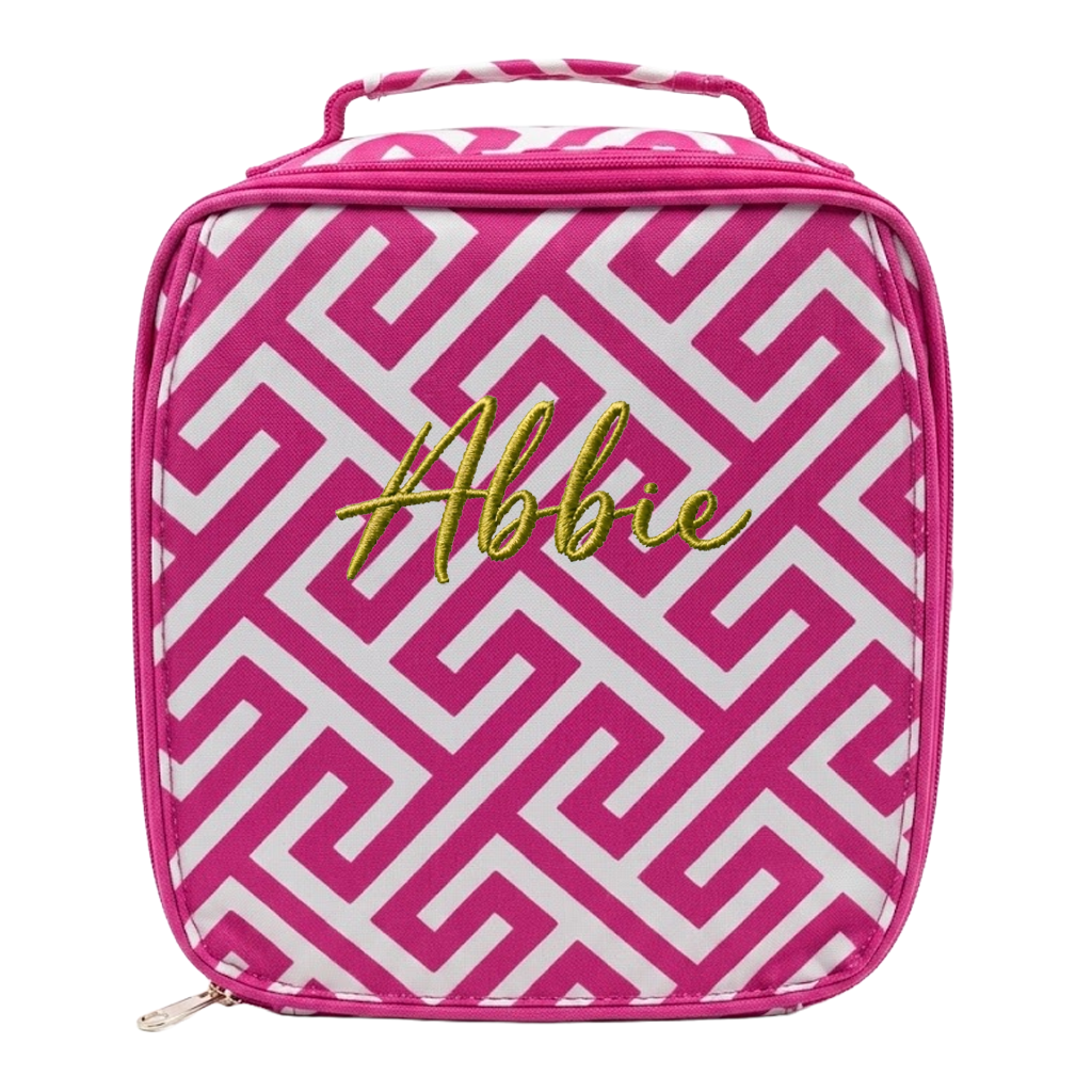 PINK Greek Key Kids Lunch Box