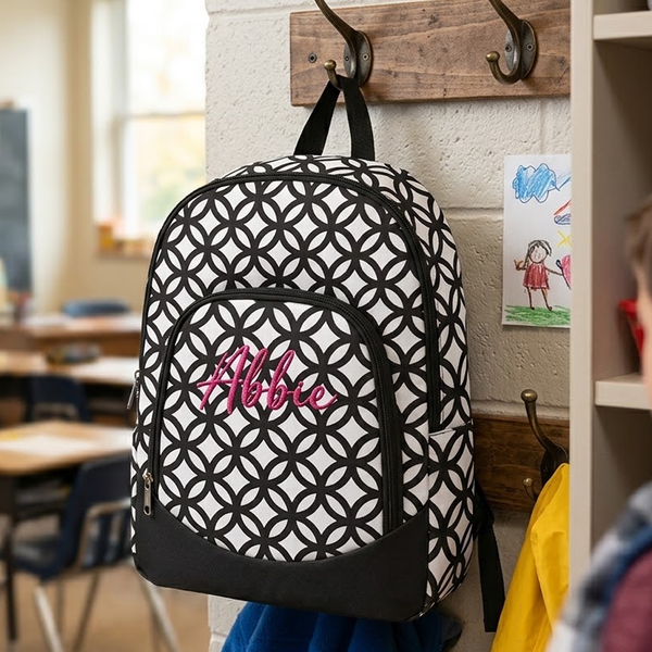 BLACK Interlocking Circle Kids Backpack