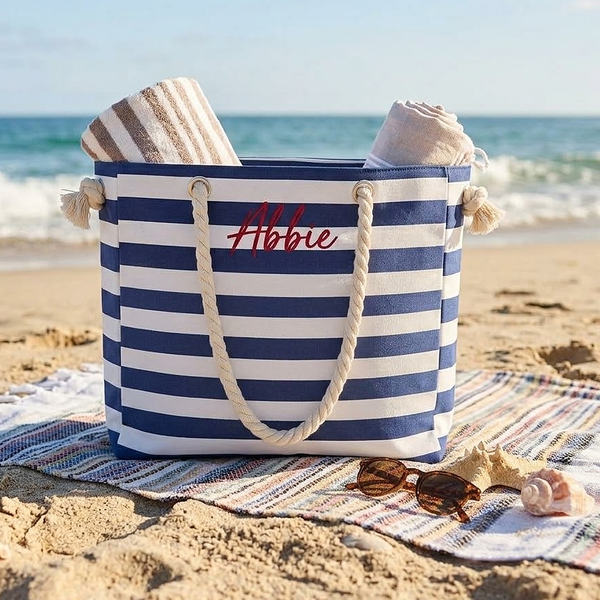 Harbor Cotton Cord Stripe Tote Bag