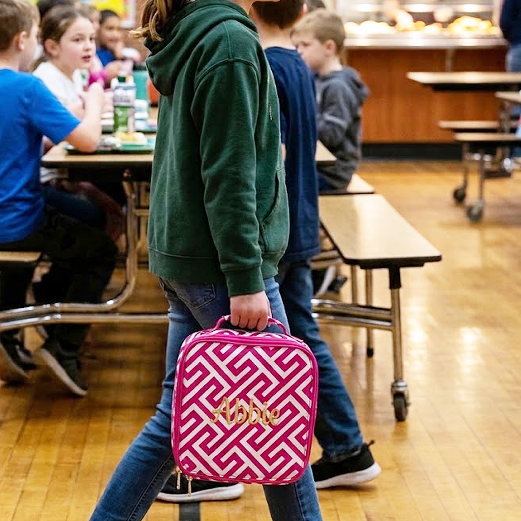 PINK Greek Key Kids Lunch Box