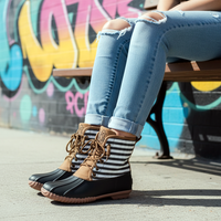 Stripe Ankle Duck Boots