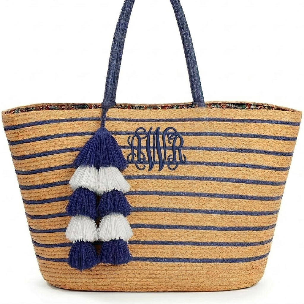 Large Stripe Beach Bag Tote