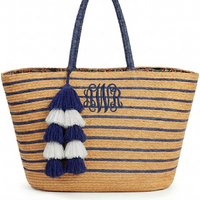 Large Stripe Beach Bag Tote