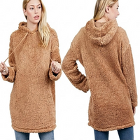 Longer Hooded Sherpa Pullover