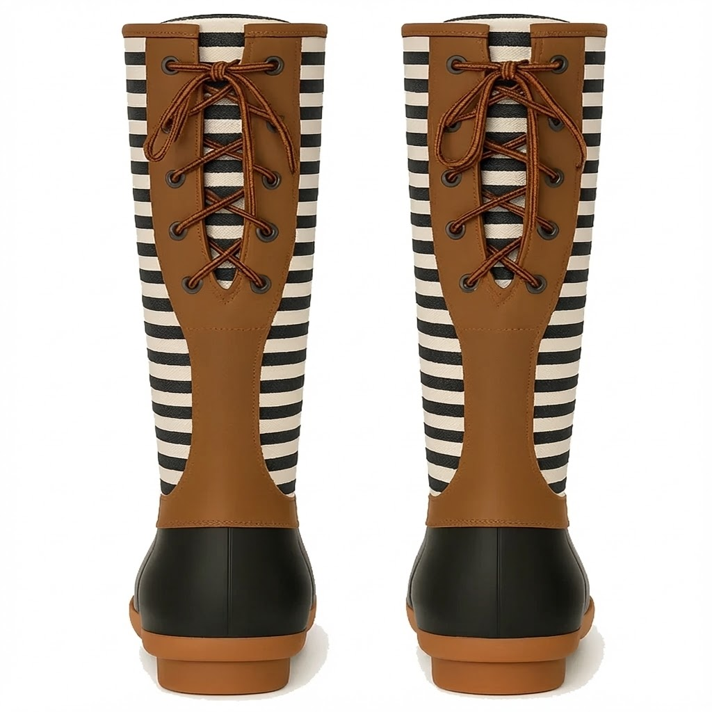 Stripe Duck Boots