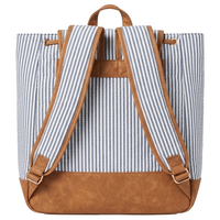 Navy Seersucker Campus Backpack