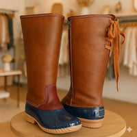 Chic Lace Up Tall Duck Boots