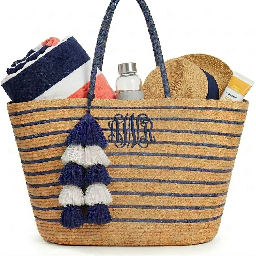 Large Stripe Beach Bag Tote