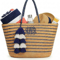 Large Stripe Beach Bag Tote