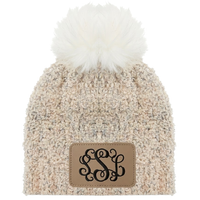 Beanie Hat w/Pom Pom Ball - BEIGE